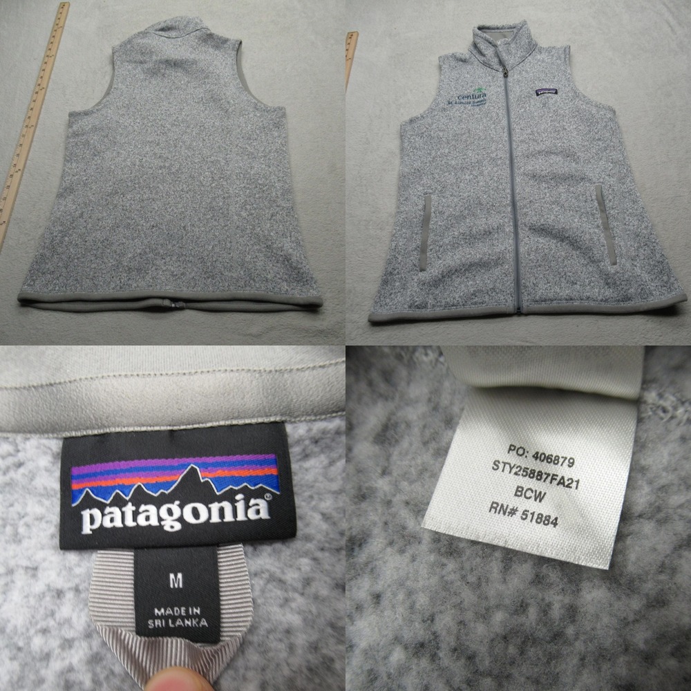 Patagonia Centura Vest Women Medium Gray Employee Better Sweater Fleece Full Zip